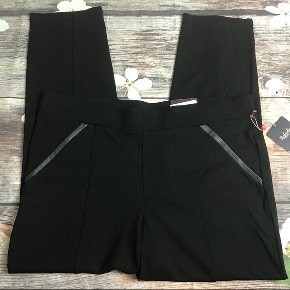 Rafaella NWT Black Ponte Slim Leg Fit Pants 20 - Picture 4 of 5